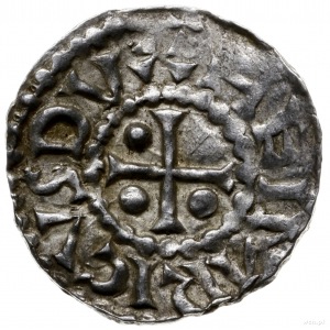 denar 948-955, mincerz Vulfa; Krzyż z trzema kulkami w ...