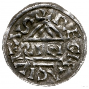denar 976-982, mincerz Sigu; Krzyż z czterema kulkami w...