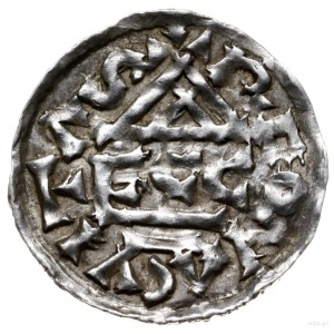 denar 985-995, mincerz Ag; Krzyż z kółkiem i dwiema kul...
