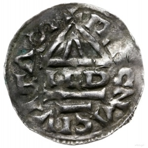 denar 985-995, mincerz Hildi; Krzyż z kółkiem i dwiema ...