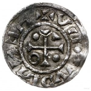 denar 995-1002, mincerz Viga; Krzyż z kółkiem, dwiema k...