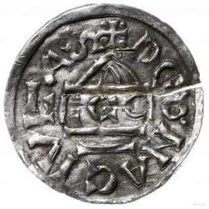 denar 1002-1009, mincerz Ag; Krzyż z kółkiem, dwoma tró...
