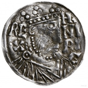 denar 1009-1024, mincerz Id; Popiersie króla w prawo / ...