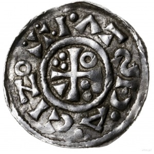 denar 1009-1024, mincerz Id; Popiersie króla w prawo / ...