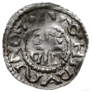 denar 1039-1042; Popiersie króla w prawo / Krzyż z lite...