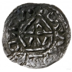 denar 948-955, mincerz Vilja; Krzyż z trzema kulkami w ...