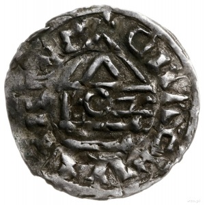 denar 985-995, mincerz Hrothi; Krzyż z dwiema kulkami i...