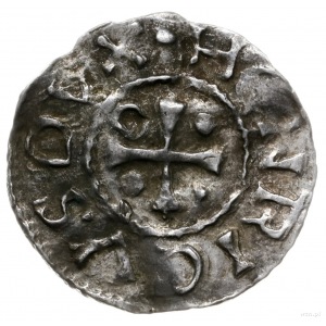 denar 995-1002, mincerz Theuda; Krzyż z kółkiem, dwiema...
