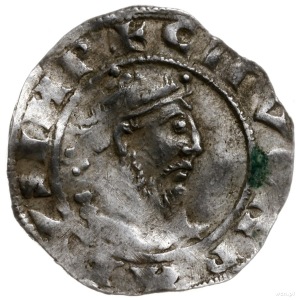 denar 1024-1036; Aw: Popiersie cesarza w prawo; Rw: Bud...