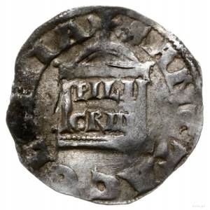 denar 1024-1036; Aw: Popiersie cesarza w prawo; Rw: Bud...