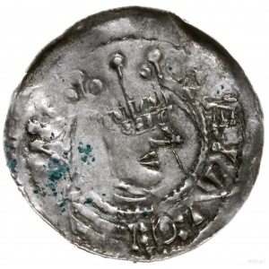 denar 1002-1024; Aw: Głowa króla w koronie w prawo; Rw:...