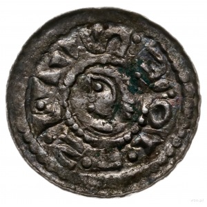 denar książęcy 1070-1076; Aw: Głowa w lewo w obwódce, B...