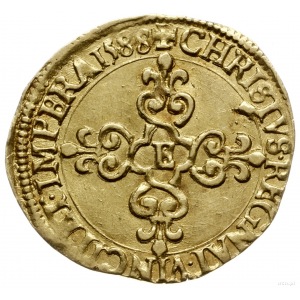 ecu d’or 1588/E, Tours; złoto 3.55 g; Duplessy 1121A, F...