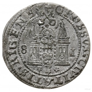 grosz 1581, Ryga; odmiana z herbem Rygi i skróconą datą...