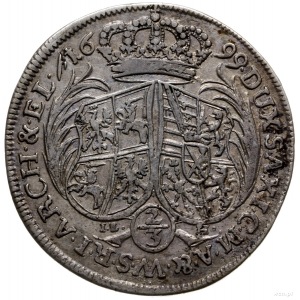 2/3 talara (gulden) 1699, Drezno; inicjały IL-H (Johann...
