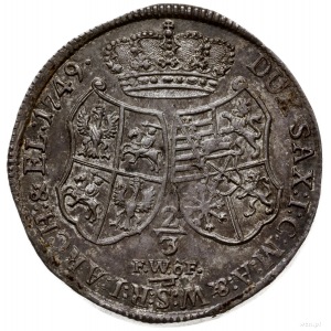 2/3 talara (gulden), 1749, Drezno; Aw: Popiersie króla ...