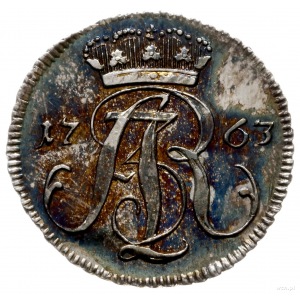 trojak w czystym srebrze 1763, Gdańsk, srebro 1.95 g; I...