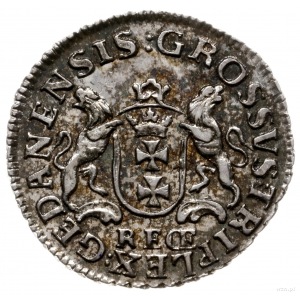 trojak w czystym srebrze 1763, Gdańsk, srebro 1.95 g; I...