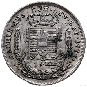 15 krajcarów (złotówka) 1775, Wiedeń; Eypeltauer 235, H...