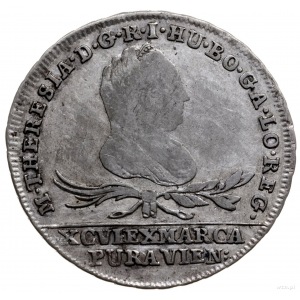 15 krajcarów (złotówka) 1777, Wiedeń; wariant z kropką ...