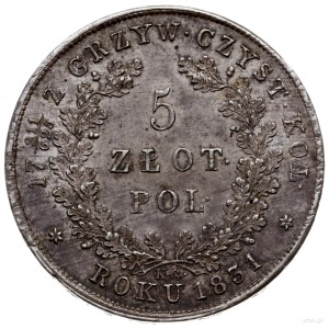 5 złotych 1831, Warszawa; na rewersie ułamek 211/625 z ...