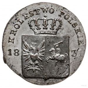 10 groszy 1831, Warszawa; wariant z prostymi łapami Orł...