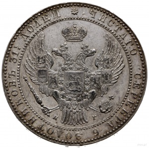 1 1/2 rubla = 10 złotych 1833 Н-Г, Petersburg; krzyżyk ...