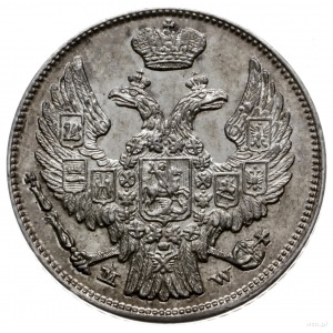 15 kopiejek = 1 złoty 1837, Warszawa; wąska tarcza ze ś...