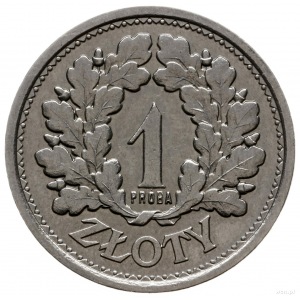 1 złoty 1928, Warszawa; napis PRÓBA pod nominałem, w ot...