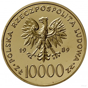 10.000 złotych 1989, Warszawa, Jan Paweł II /popiersie ...