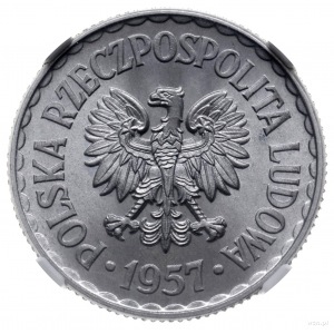 1 złoty 1957, Warszawa; Parchimowicz 213a; aluminium, n...