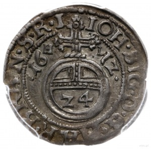 grosz (1/24 talara) 1612, Drezdenko; odmiana z jabłkiem...