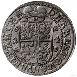 ort 1624, Królewiec; popiersie księcia w płaszczu elekt...