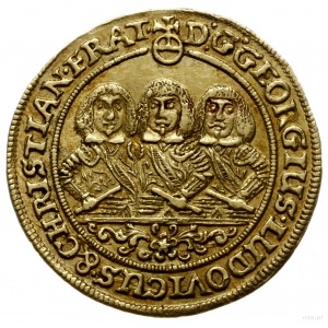 dukat 1660, Brzeg; Aw: Półpostacie trzech braci i napis...