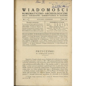 Wiadomości Numizmatyczno-Archeologiczne 1920 i 1921, ze...