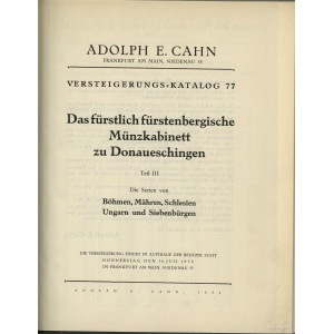 Adolph E. Cahn - Versteigerungs-Katalog 77; Das fürstli...