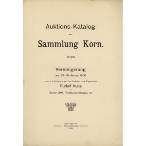 Rudolf Kube - Auktions-Katalog der Sammlung Korn; Berli...