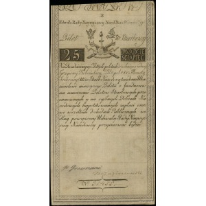 25 złotych polskich 8.06.1794, seria B, numeracja 31455...