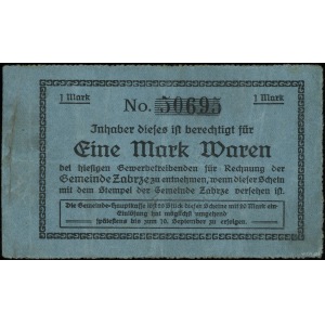 Zabrze; bon na 1 markę ważny do 10.09.1914, numeracja 5...
