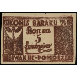Komis baraku 7b; bon na 5 fenigów 1942, I seria, numer ...