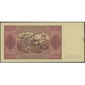 100 złotych 1.07.1948, seria KR, numeracja 0000012, bez...