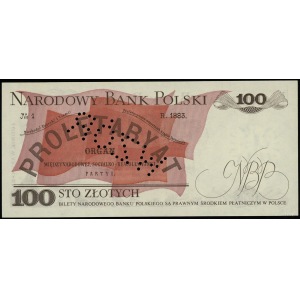 100 złotych 15.01.1975, seria G, numeracja 0000048, bez...