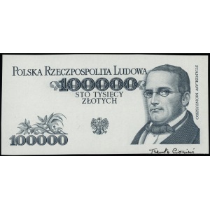 100.000 złotych bez daty (emisja 1.02.1990), jednostron...