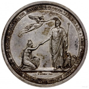medal wybity z okazji odbudowy Gniezna w 1823 r., po po...