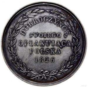 medal 1826, nieznanego autora wybity z okazji śmierci A...