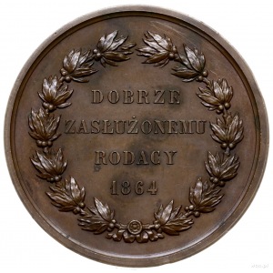 medal autorstwa Alberta Barre’a wybity w 1864 r., poświ...