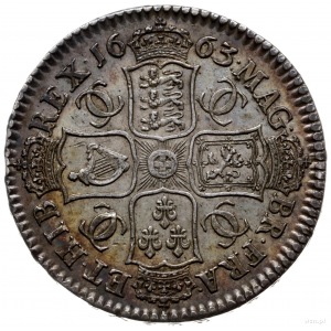 1/2 korony 1663, na obrzeżu XV; S. 3361; pierwszy roczn...
