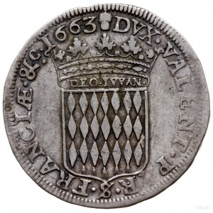 1/2 ecu (1/2 scudo, 30 soli) 1663; starsze popiersie z ...