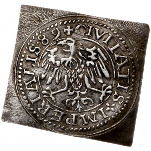 klipa szeląga miejskiego 1589; HMZ 2-1130n; srebro 1.71...