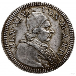 doppio giulio 1753, Rzym; Berman 2743, CNI 323; srebro ...